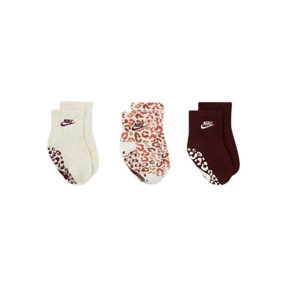𝅺NIKE Baby Leopard Gripper Socks 3 Pack - Picture 2 of 6